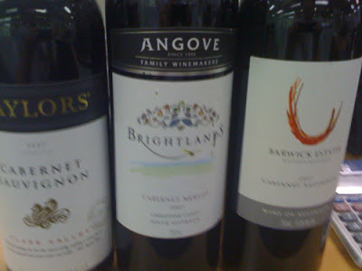 A $15 comparison – Three 07 Cabernets (Tasting Notes)