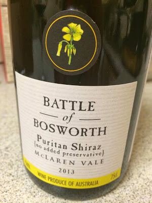 The quest for great preservative free wines and the Battle of Bosworth
Puritan Shiraz 2013