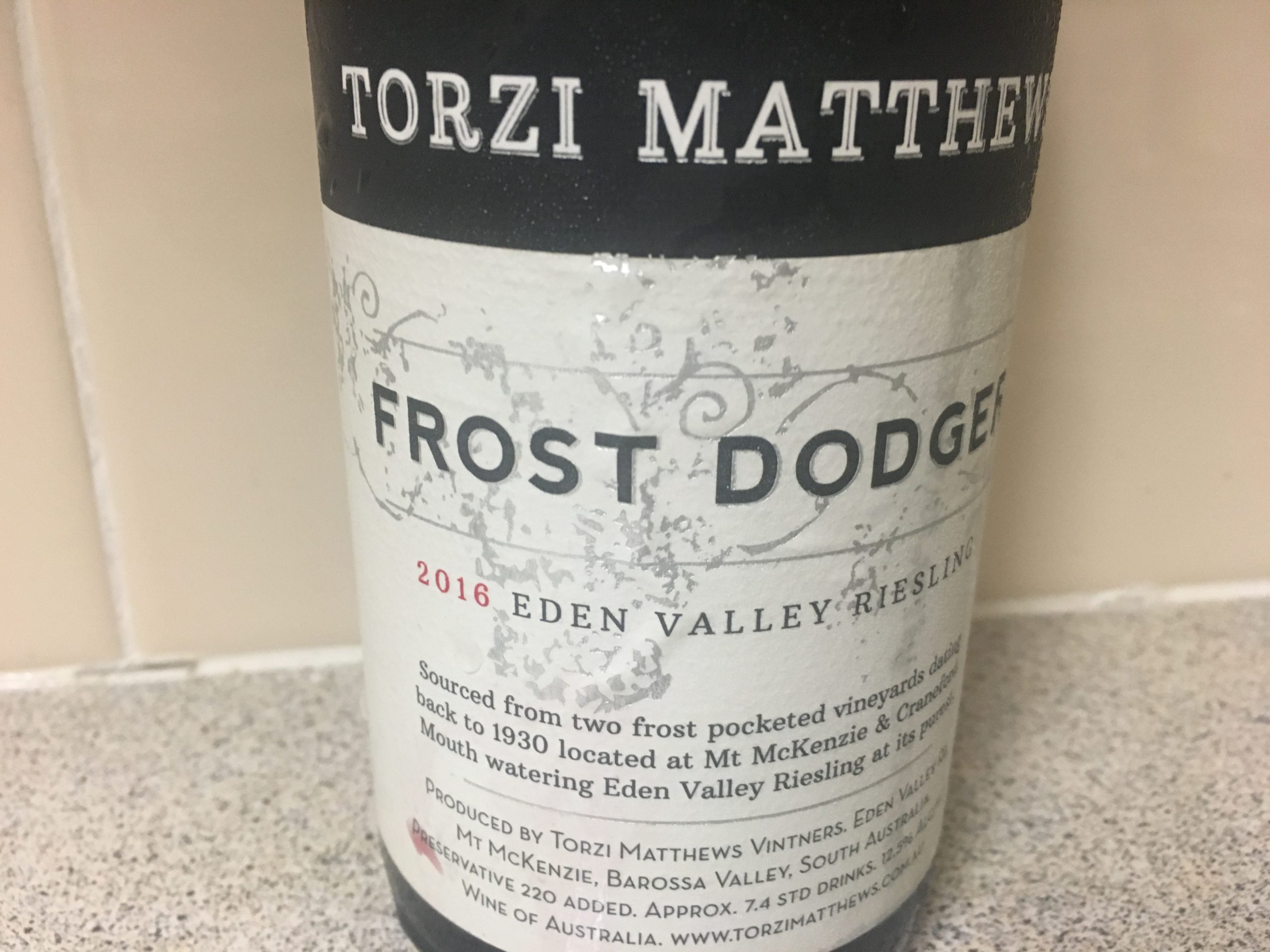 Torzi Matthews Frost Dodger Eden Valley Riesling 2016