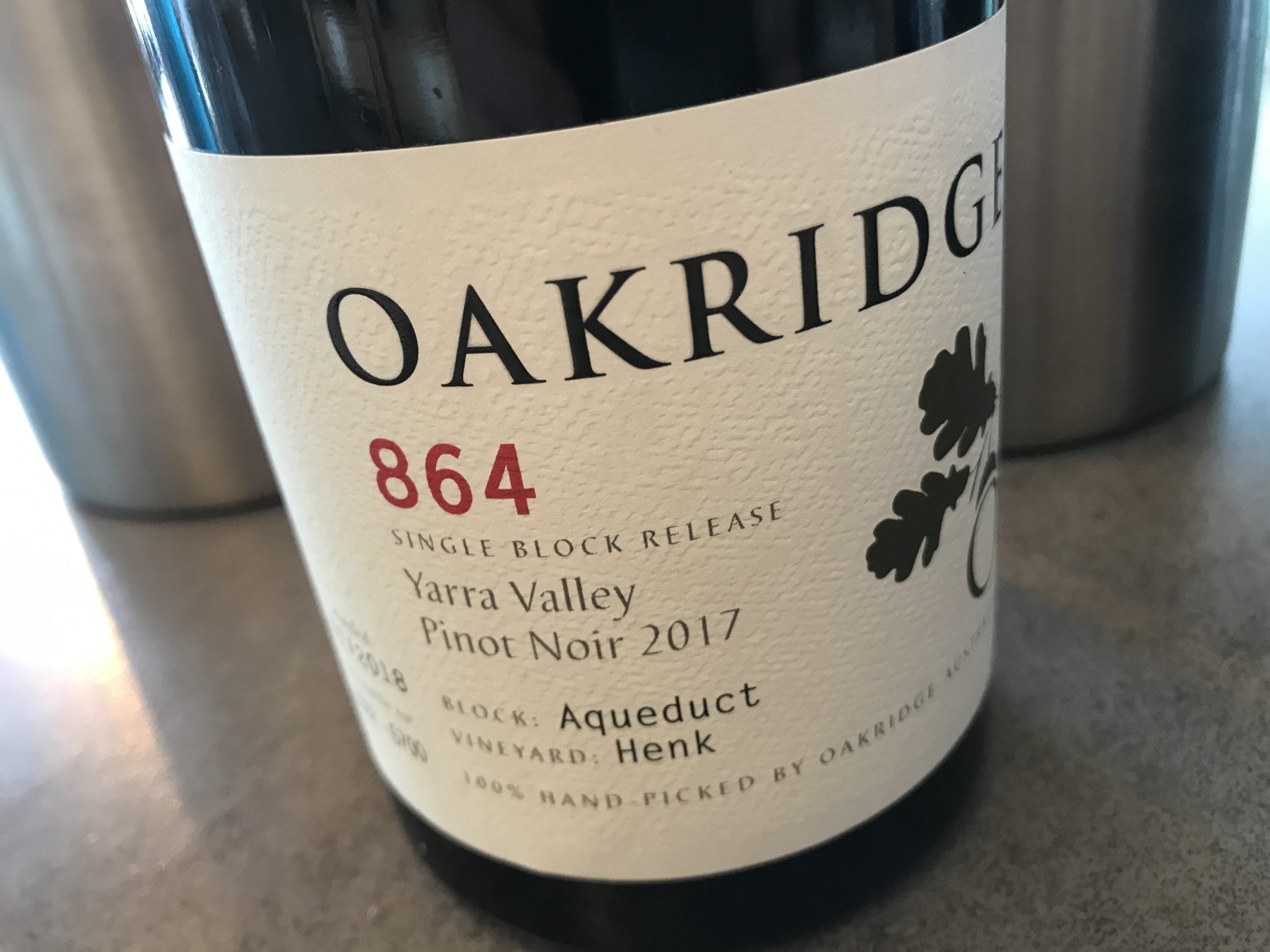 Oakridge 864 Henk Vineyard Aqueduct Block Pinot Noir 2017