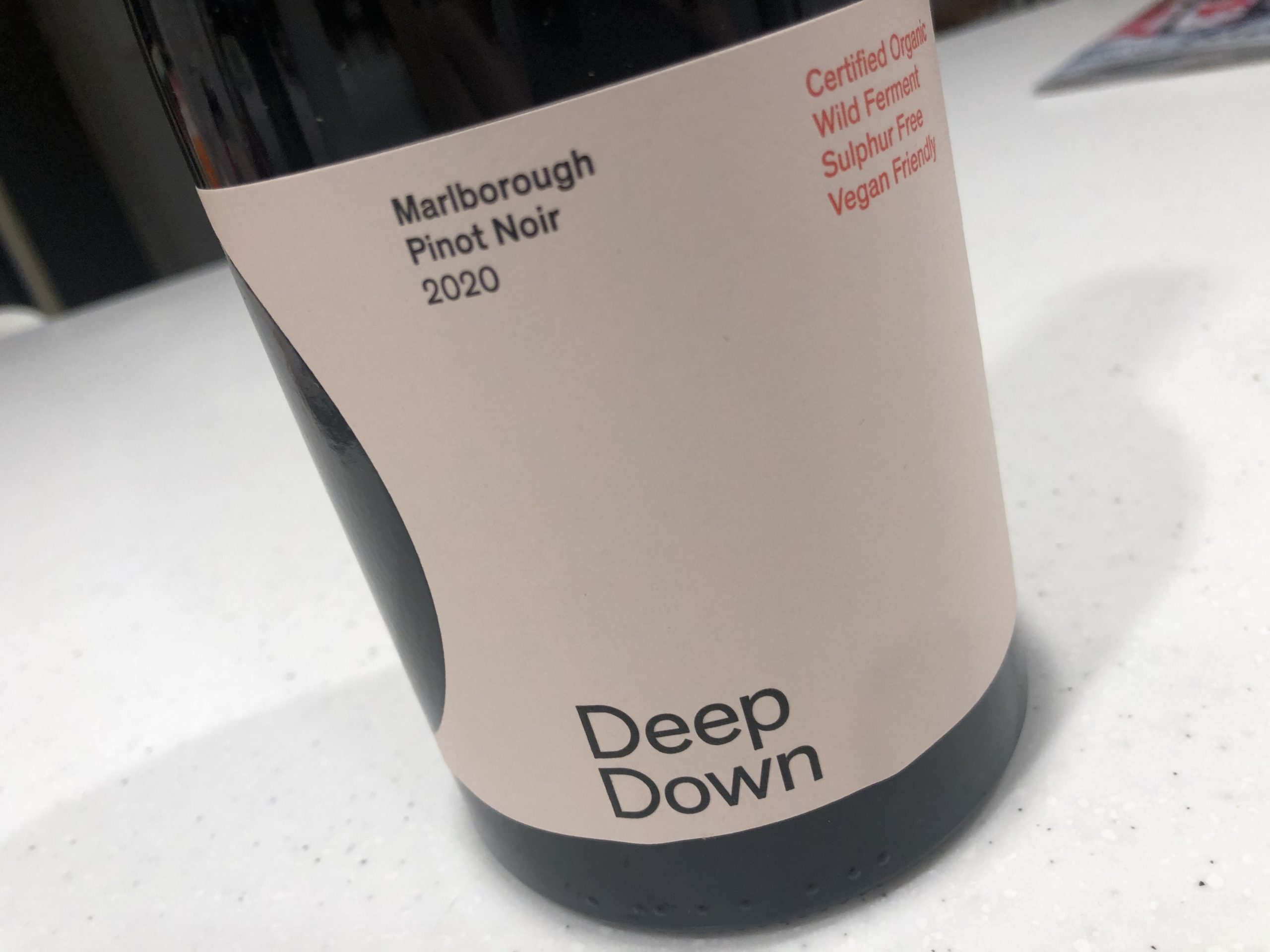 Review: Deep Down Marlborough Pinot Noir 2020. Natural wine comes to Marlborough (of sorts)