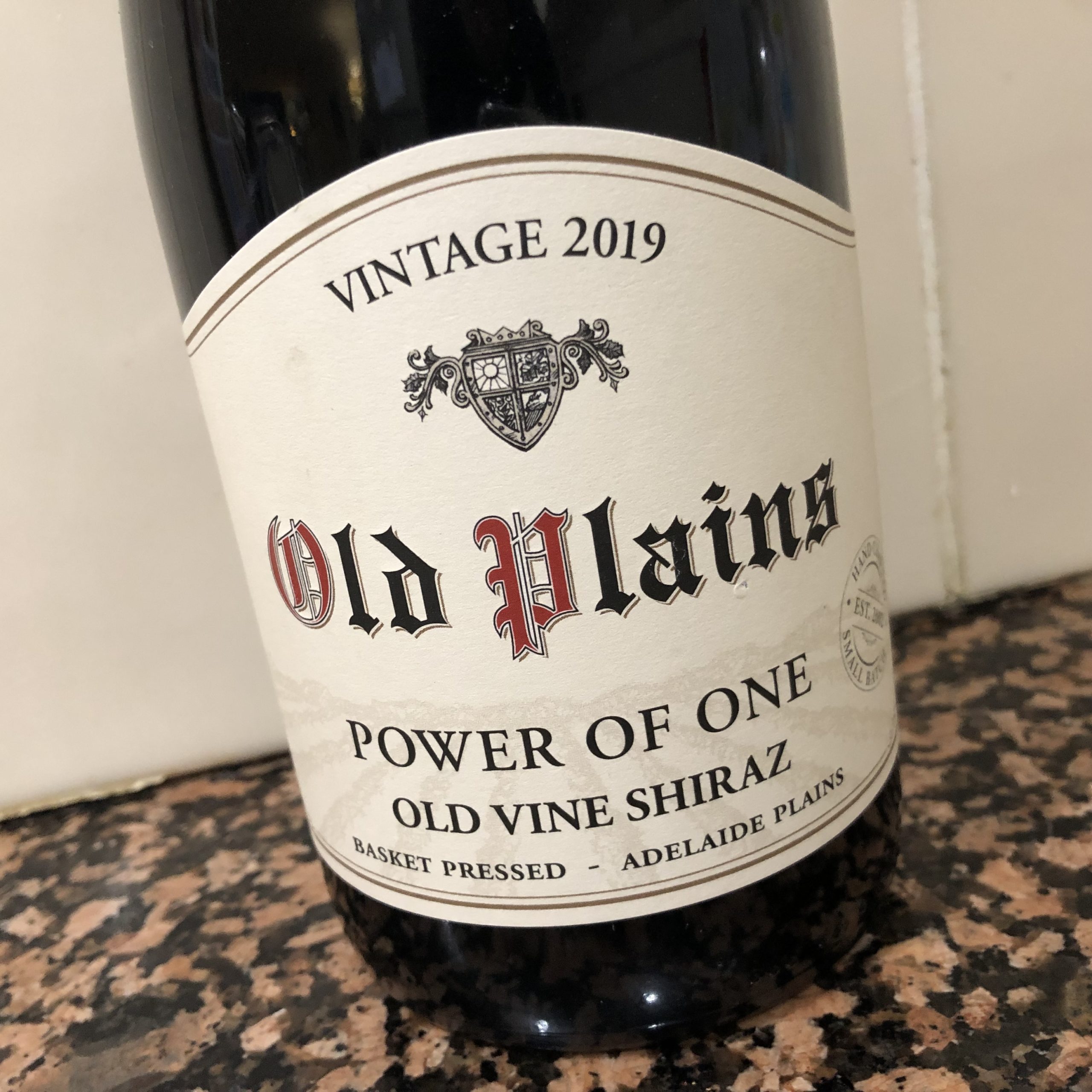 Review: Old Plains Power of One Shiraz 2019. Feel the blackness.