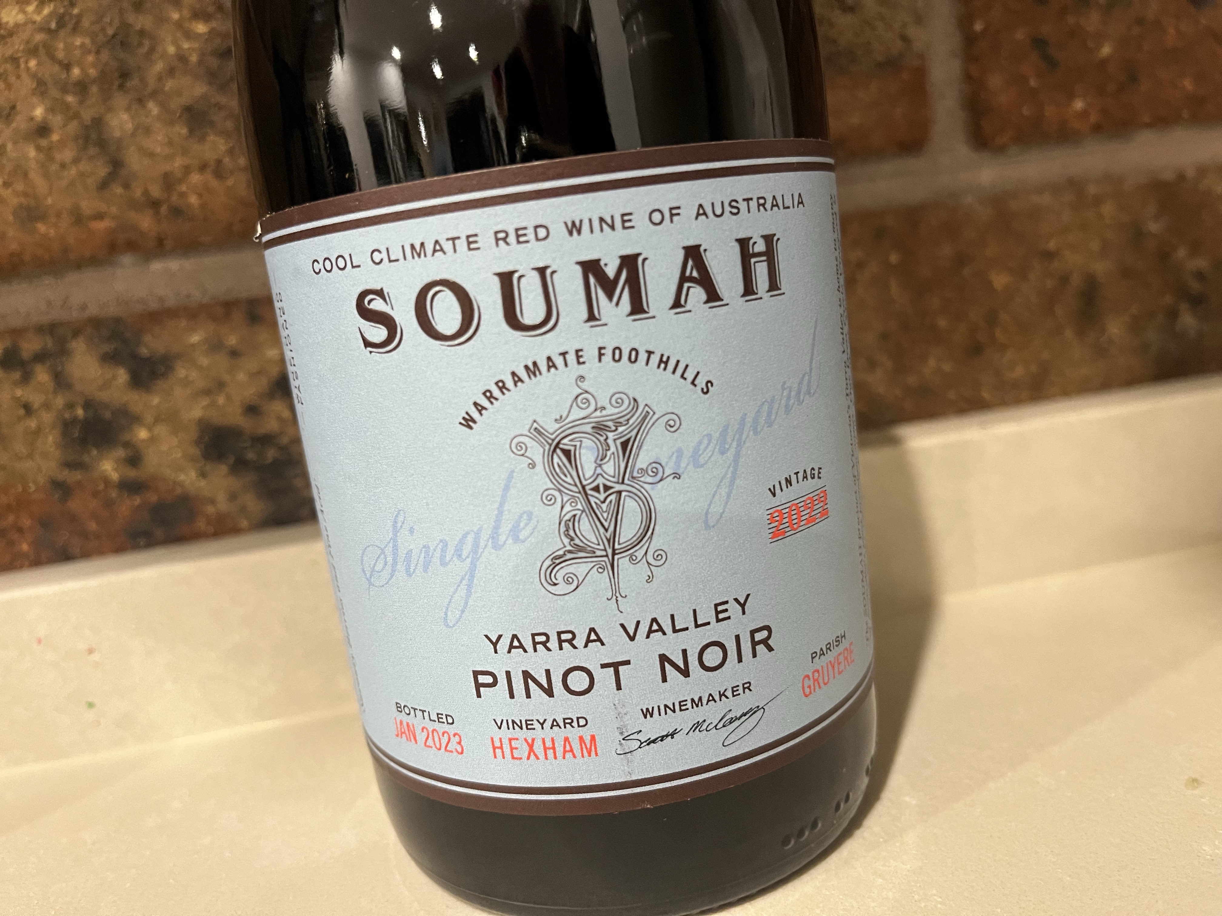 Soumah Single Vineyard Hexham Pinot Noir 2022