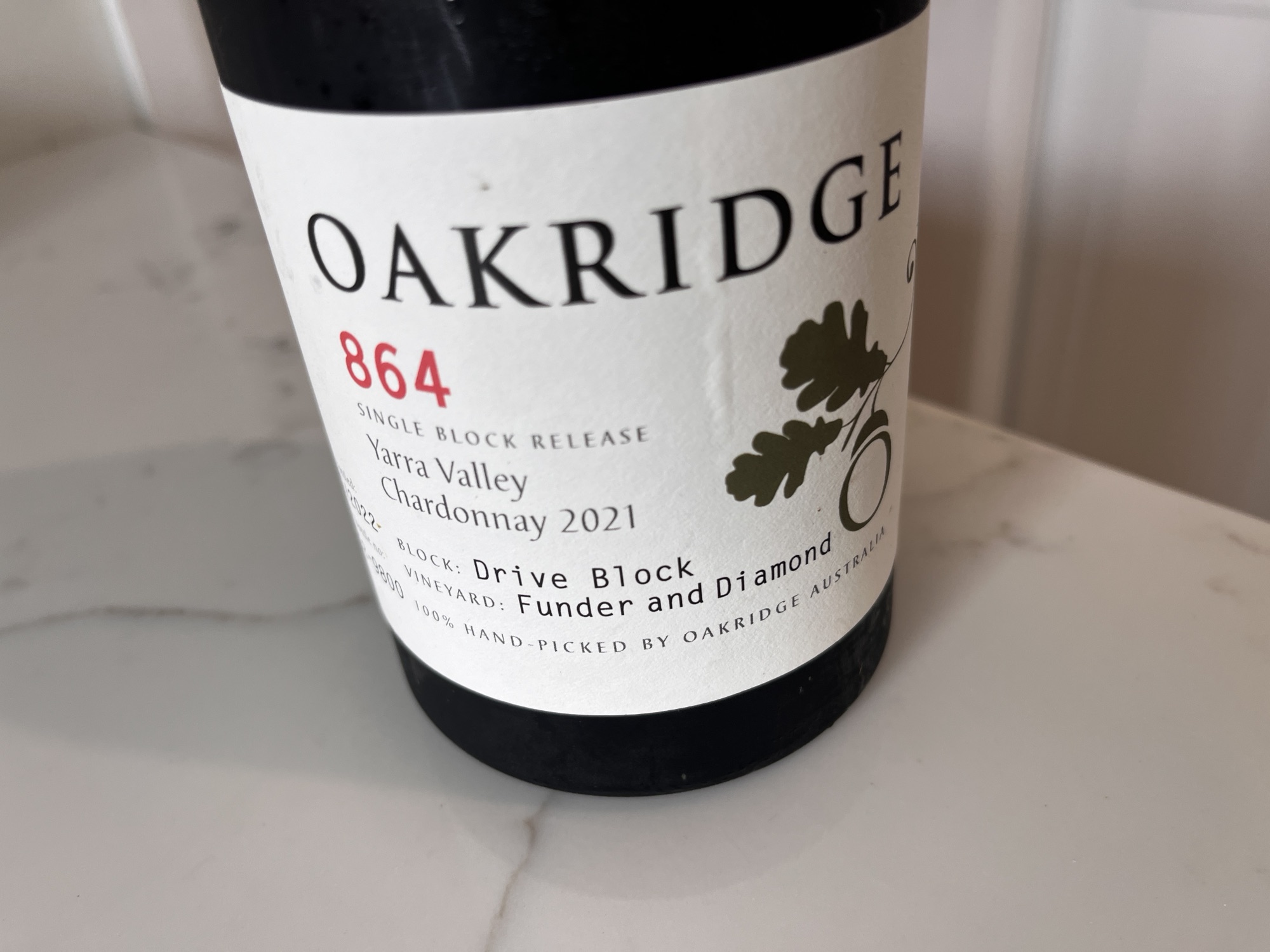 Oakridge 864 Funder and Diamond Vineyard Chardonnay 2021